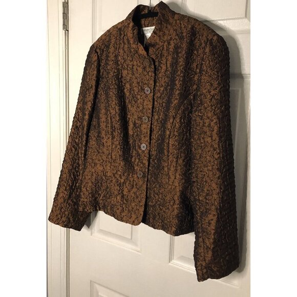 coldwater creek jacket medium Quilted Bronze Casual Lightweight Button Down - Picture 2 of 11
